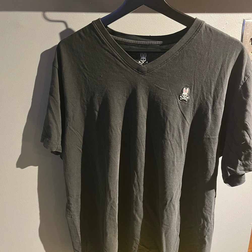 Psycho Bunny Charcoal V-Neck Tee